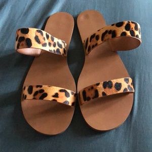 J. Crew Leopard Slide Sandals